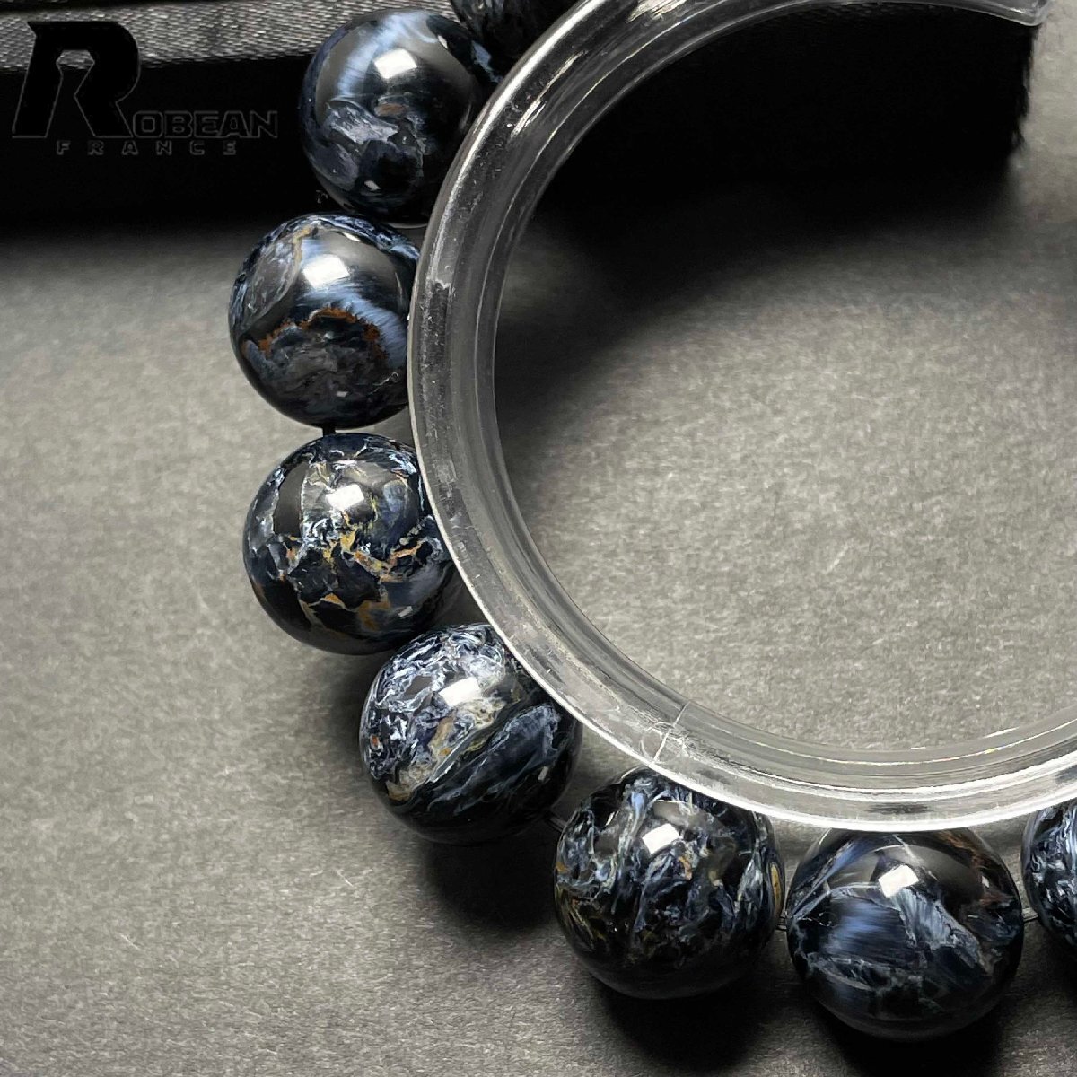 高級 EU制 定価70萬円★ROBEAN?ピーターサイト★アクセサリー ブレスレット ブルー 天然石 お守り 約14.2-14.9mm D0217309