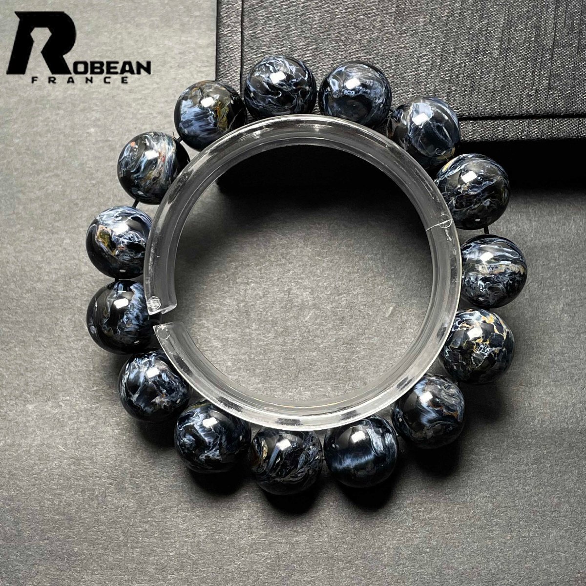 高級 EU制 定価70萬円★ROBEAN?ピーターサイト★アクセサリー ブレスレット ブルー 天然石 お守り 約14.2-14.9mm D0217309