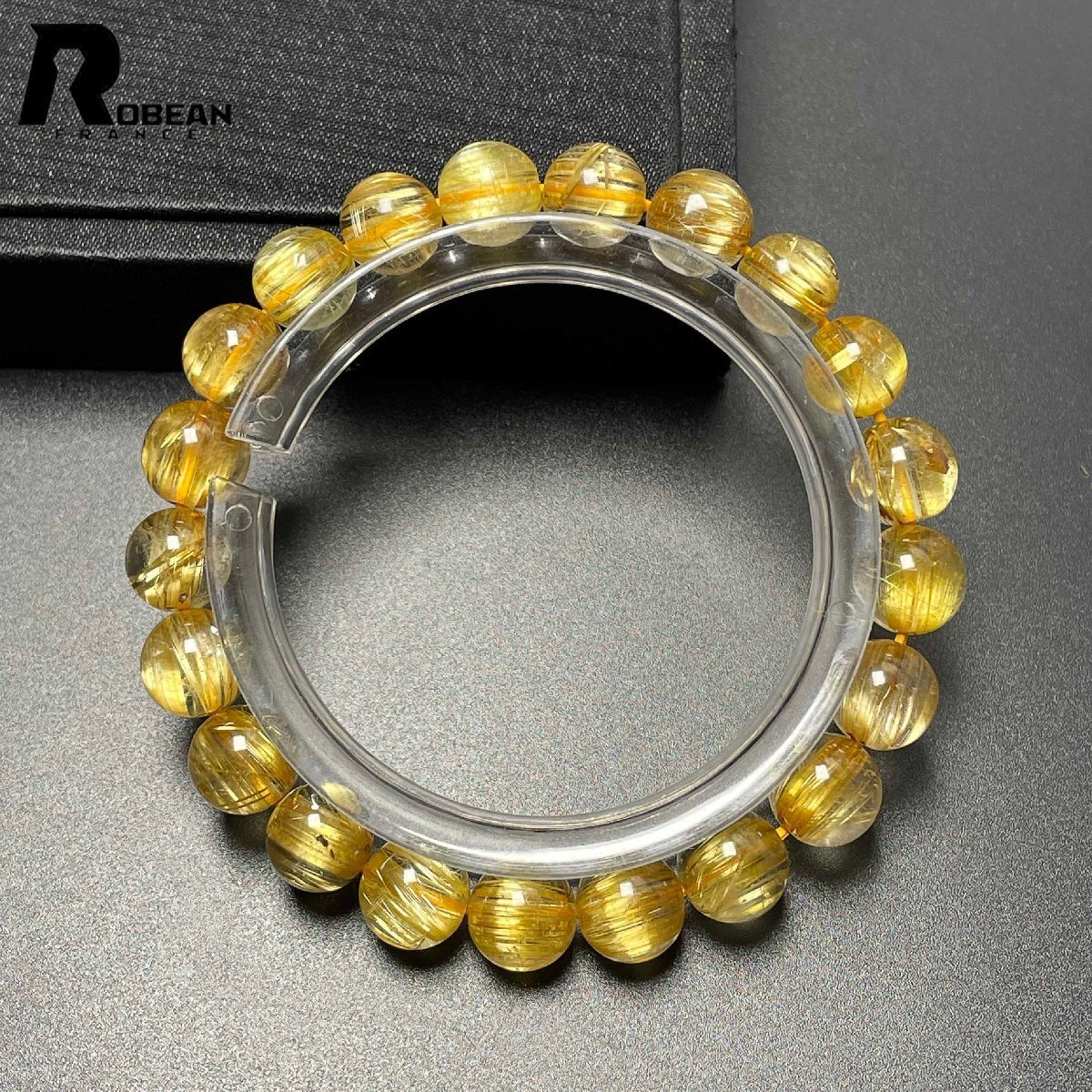綺麗 EU制 定価84萬円★ROBEAN?極!極満針ルチルクォーツ★貓目 ブレスレット パワーストーン 天然石 金運 お守り 8.8-9.4mm D0227430