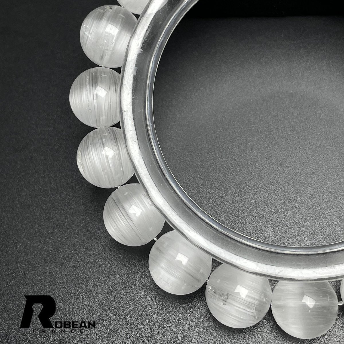 レア EU制 定価235萬円★ROBEAN?ホワイトトパーズルチルクォーツ★パワーストーン アクセサリー 貓目 天然石 お守り 10-10.3mm M1108397