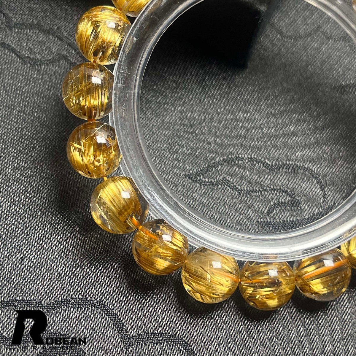 高級(jí) EU制 定価183萬(wàn)円★ROBEAN?極!極満針ルチルクォーツ★ ブレスレット パワーストーン 天然石 金運(yùn) お守り 9.9-10.3mm D0507600