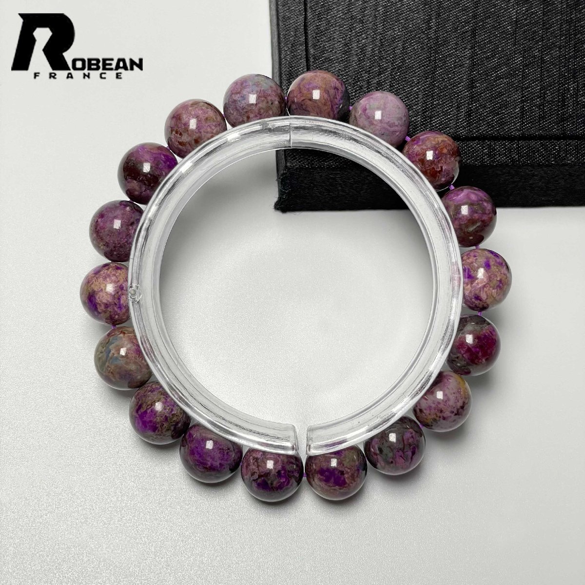 逸品 EU制 定価176萬円★ROBEAN?スギライト杉石★ブレスレット パワーストーン 天然石 綺麗 平和 お守り 11.1-11.6mm D0328330