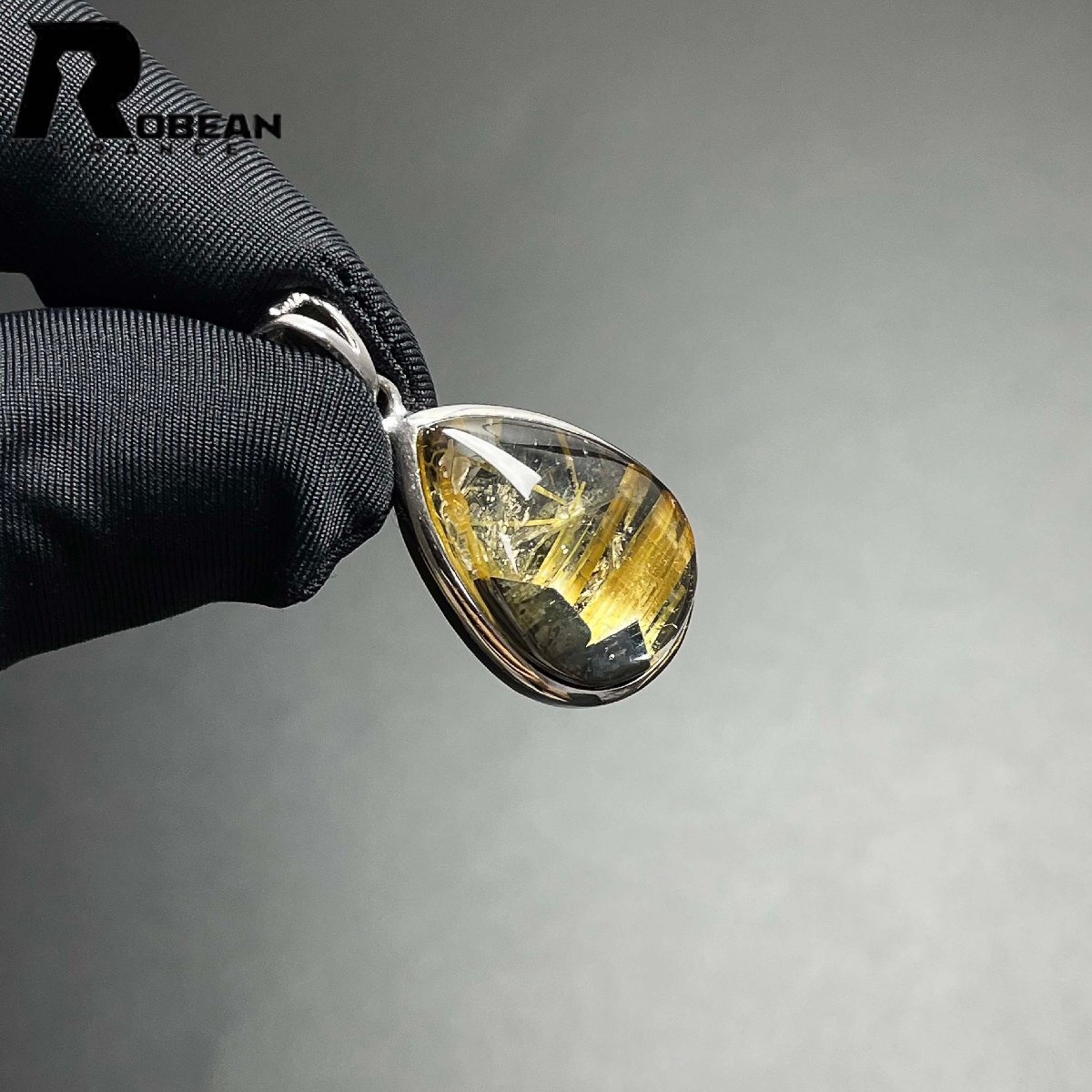 上品 EU制 定価18萬円★ROBEAN?太陽花タイチンルチル?925銀ペンダント★黃金針?biāo)?金運(yùn) パワーストーン 19.6*14*7.2mm M916789