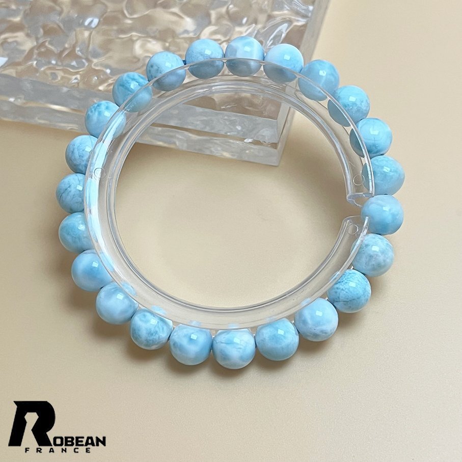 上品 EU制 定価10萬円★ROBEAN?ドミニカ共和國産のラリマー★パワーストーン ブレスレット 天然石 開運(yùn) 金運(yùn) 綺麗 約8.3mm K0417618