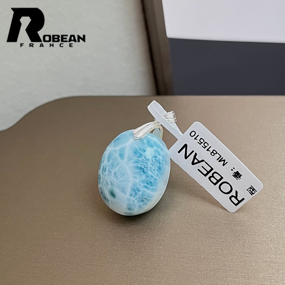 高級 EU制 定価12萬円★ROBEAN?ラリマーペンダント★パワーストーン アクセサリー 天然石 高級 綺麗 お守り 約24.4*19.9*11.8mm ML815510