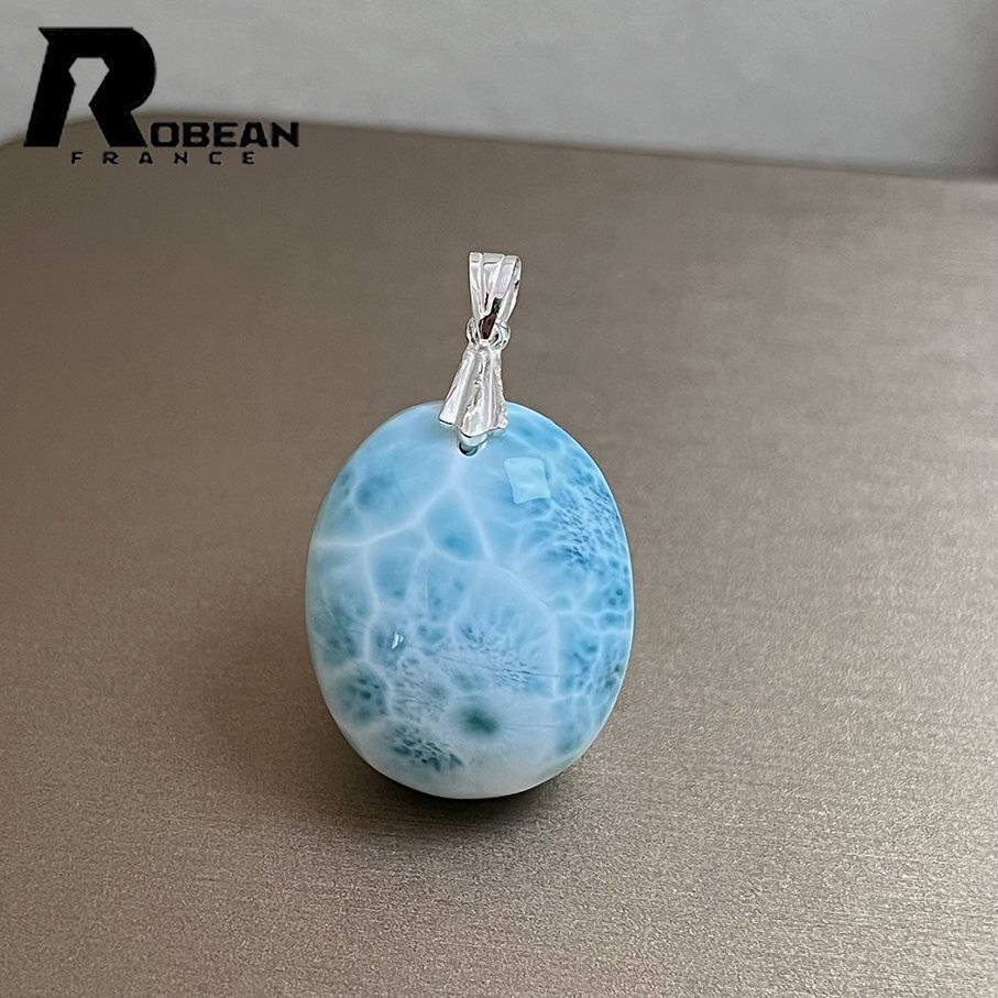 高級 EU制 定価12萬円★ROBEAN?ラリマーペンダント★パワーストーン アクセサリー 天然石 高級 綺麗 お守り 約24.4*19.9*11.8mm ML815510