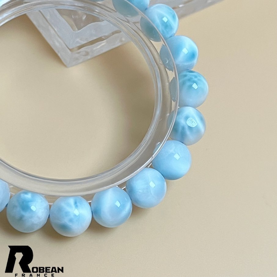 高級 EU制 定価14萬円★ROBEAN?ドミニカ共和國産のラリマー★パワーストーン ブレスレット 天然石 開運 金運 綺麗 約9.8mm K0417612