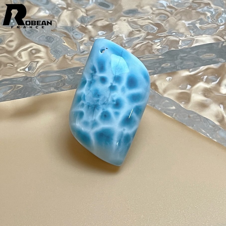 絶賛 EU制 定価14萬円★ROBEAN?ラリマーペンダント★パワーストーン アクセサリー 天然石 高級 綺麗 お守り 約33.2*22*10.2mm ML807367