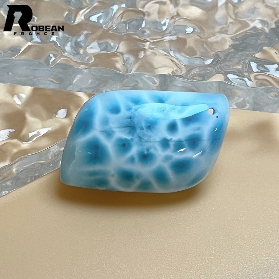 絶賛 EU制 定価14萬円★ROBEAN?ラリマーペンダント★パワーストーン アクセサリー 天然石 高級 綺麗 お守り 約33.2*22*10.2mm ML807367