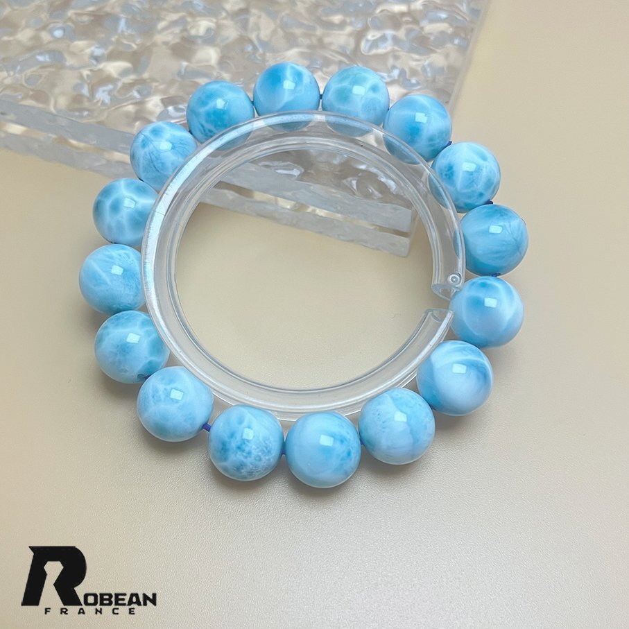 貴重 EU制 定価45萬円★ROBEAN?ドミニカ共和國産のラリマー★パワーストーン ブレスレット 天然石 開運 金運 綺麗 約12.8mm K0325562