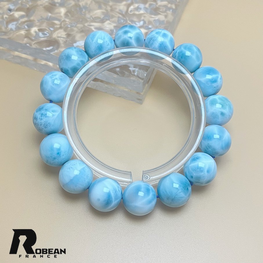 貴重 EU制 定価45萬円★ROBEAN?ドミニカ共和國産のラリマー★パワーストーン ブレスレット 天然石 開運 金運 綺麗 約12.8mm K0325562
