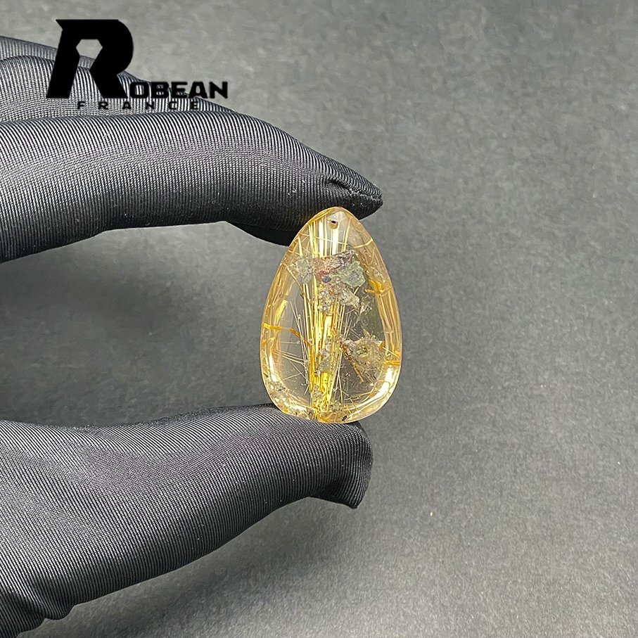 逸品 EU製 定価24万円☆ROBEAN・タイチンルチルペンダント☆黄金