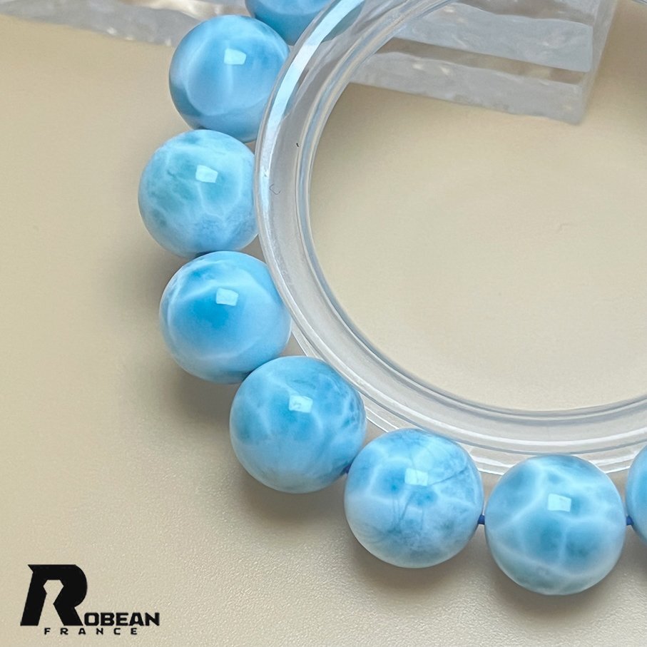 貴重 EU制 定価45萬円★ROBEAN?ドミニカ共和國産のラリマー★パワーストーン ブレスレット 天然石 開運 金運 綺麗 約12.8mm K0325562