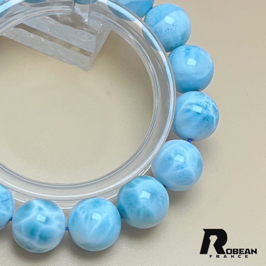 貴重 EU制 定価45萬円★ROBEAN?ドミニカ共和國産のラリマー★パワーストーン ブレスレット 天然石 開運 金運 綺麗 約12.8mm K0325562