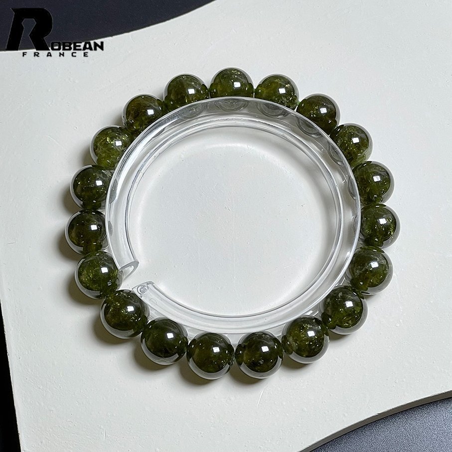 上品 EU制 定価10萬(wàn)円★ROBEAN?グリーンガーネット★パワーストーン ブレスレット天 然石 幸運(yùn) お守り プレゼント 10.4-10.8mm M726226