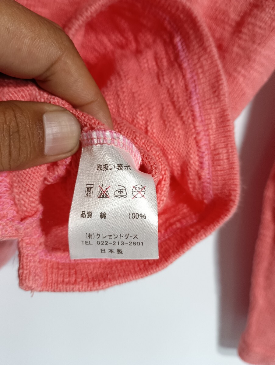 tieasy ティージー クレセントグース 日本製 霜降りピンク? 赤ピンク? 長袖 肉厚コットン ロンT カットソー 0_画像6