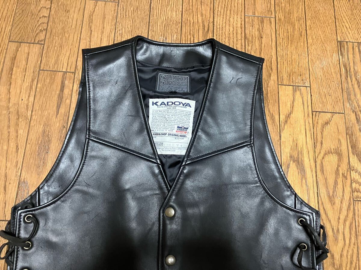 KADOYA カドヤ K’ｓLEATHERレザーベスト　NV-02　サイズM
