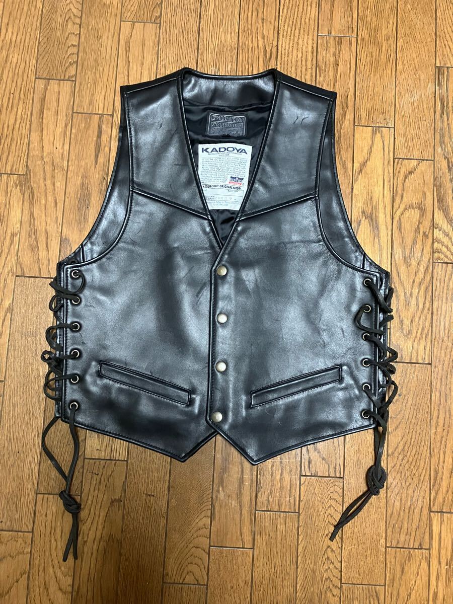 KADOYA カドヤ K’ｓLEATHERレザーベスト　NV-02　サイズM