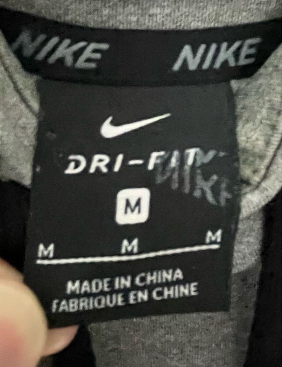 NIKE DRI-FIT スウッシュロゴ プルオーバーパーカー グレー ナイキ フーディー_画像7