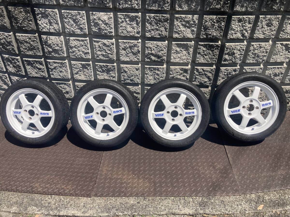 VOLK Racing Wheel レイズ TE37C ホワイトホイール ４本セット 中古品の画像2