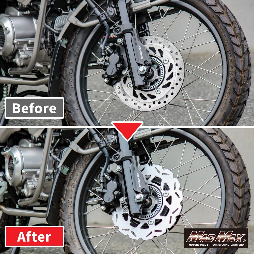 Mr Quick制 HONDA ホンダ CT125 ハンターカブ 220mm フロントウェーブディスク シルバー フロントブレーキ ドレスアップ マッドマックス