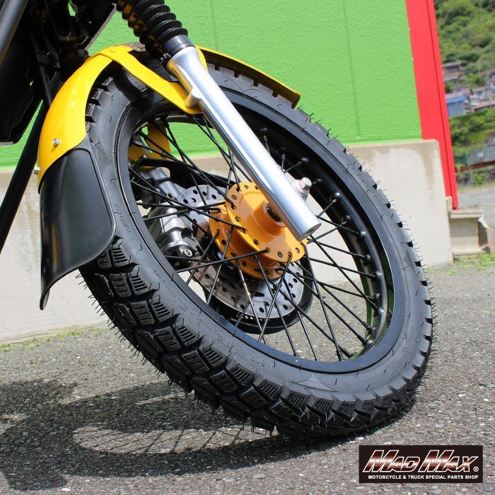 MADMAX バイク用品 HONDA ホンダ CC110 JA60 クロスカブ用 アルミ制 17インチ スポーク ワイドホイールセット グリーン【送料800円】