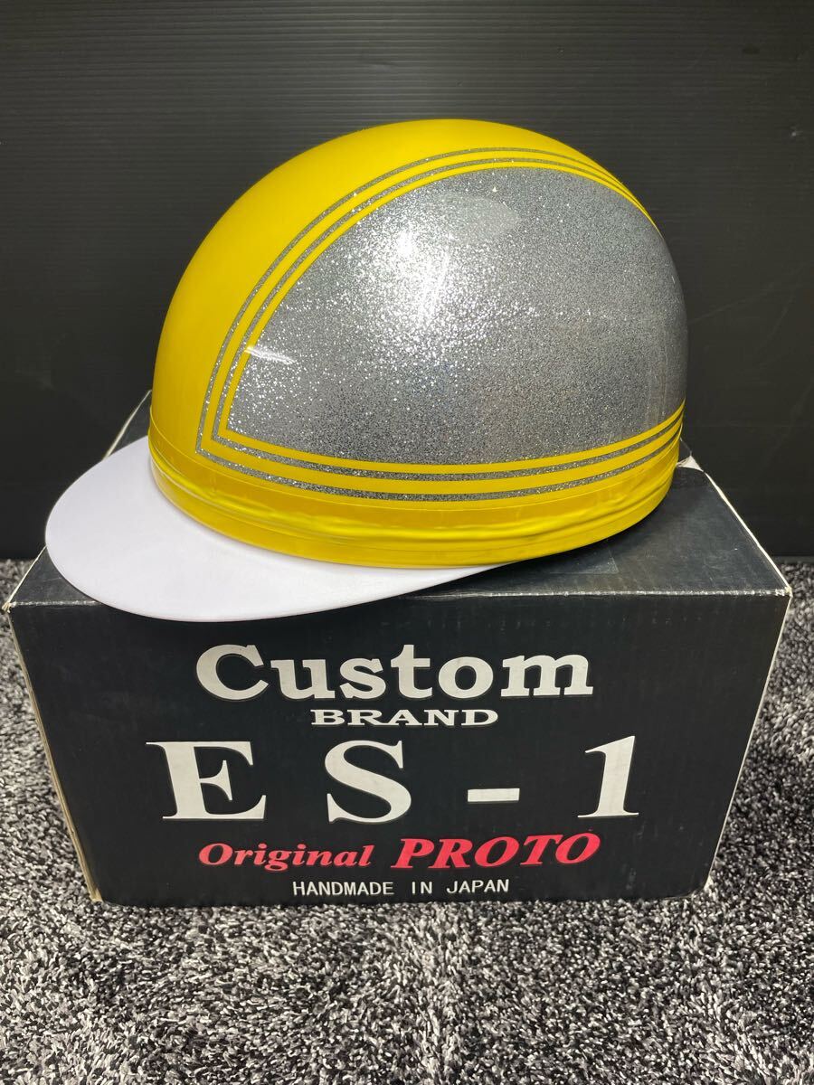 タチバナ コルク半 ES1 PROT Mサイズ マジックテープ 正規(guī)品 中古用 當(dāng)時(shí)物 ヘルメット 舊車會 三つボタン 立花 ES-1 プロト 半キャップ 