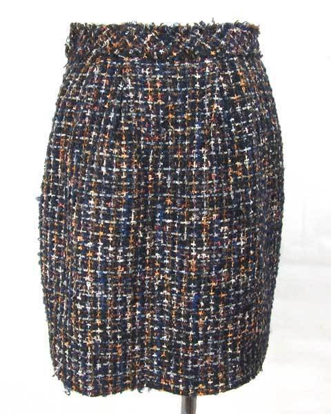 組曲 KUMIKYOKU 紺 系 ツィード スカート 1