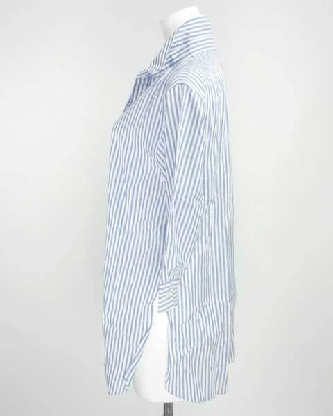 クイーンズコート ブルー 白 ストライプ ブラウス シャツ 2