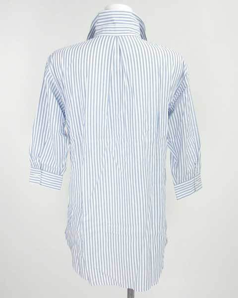 クイーンズコート ブルー 白 ストライプ ブラウス シャツ 2
