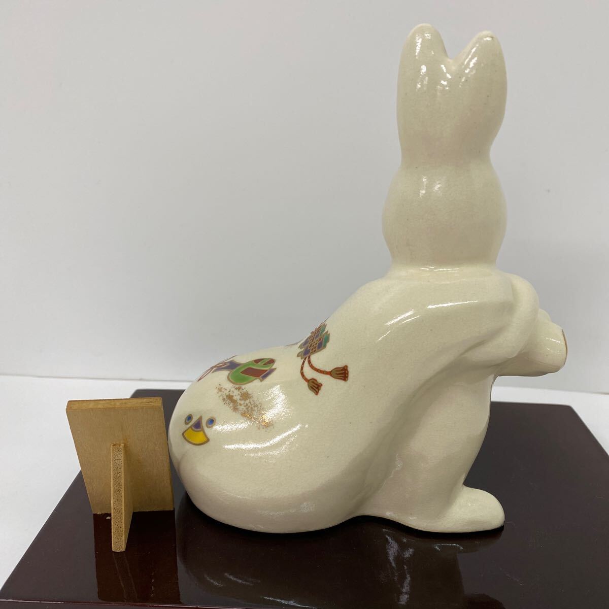 72　中古　縁起干支　たち吉　置物　うさぎ　「卯歳」　陶器制　うさぎどし　うどし　創(chuàng)作陶器　招福干支　薬師窯　