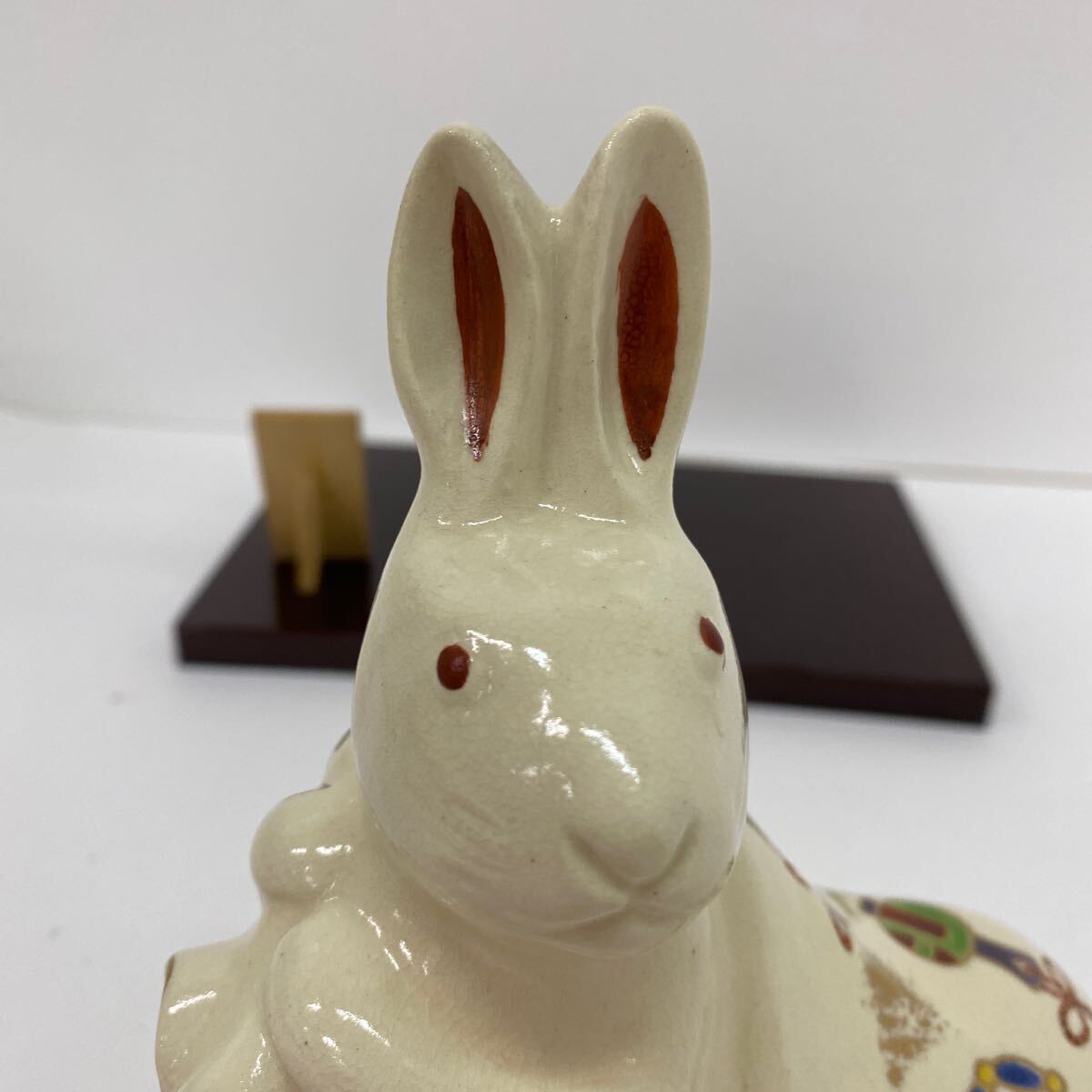 72　中古　縁起干支　たち吉　置物　うさぎ　「卯歳」　陶器制　うさぎどし　うどし　創(chuàng)作陶器　招福干支　薬師窯　