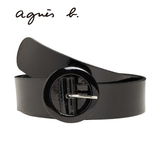 ○★新品未使用　agnes b. (アニエスベー)　CEINTURE ベルト　サイズ75　ブラック★○_画像1