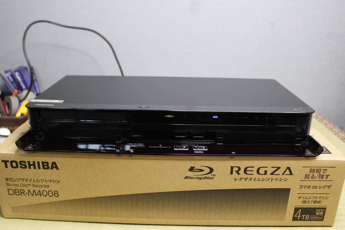 ☆71☆USED☆動作品☆TOSHIBA 東芝 REGZA 4TB BD ブルーレイレコーダー「DBR-M4008」 2019年制 リモコン付屬