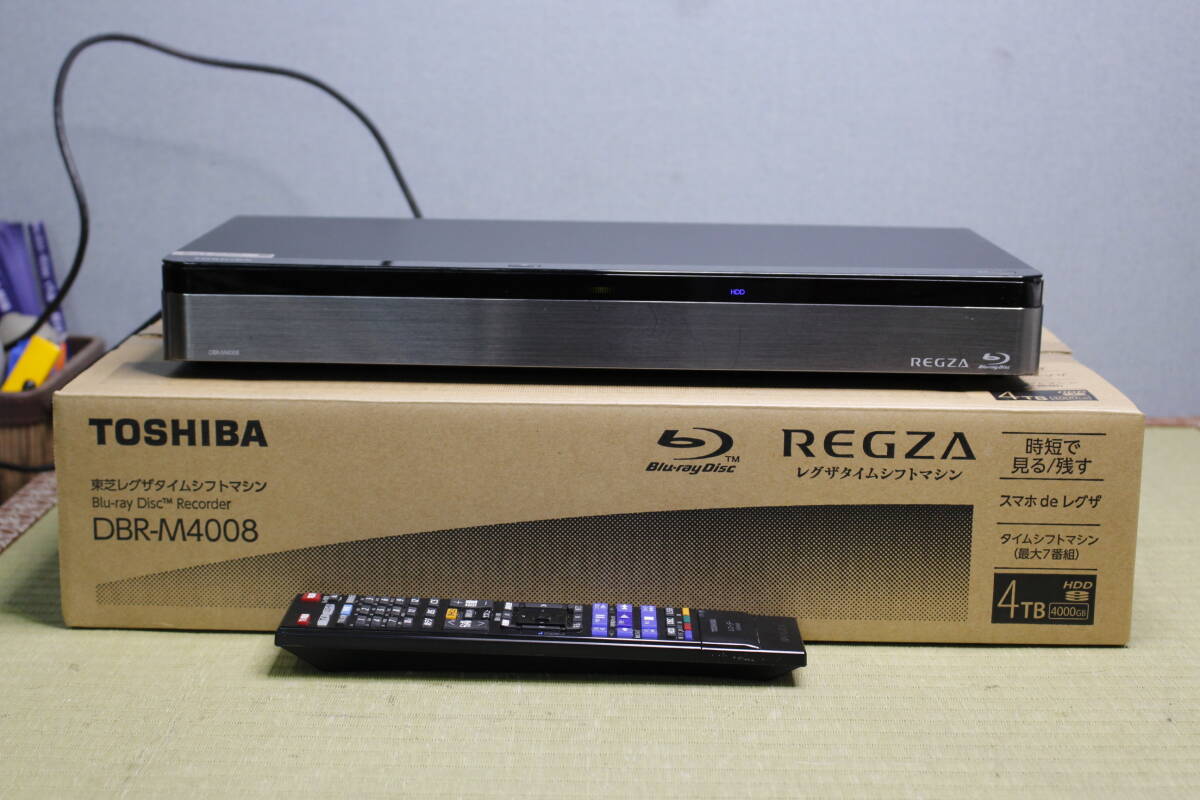 ☆71☆USED☆動作品☆TOSHIBA 東芝 REGZA 4TB BD ブルーレイレコーダー「DBR-M4008」 2019年制 リモコン付屬