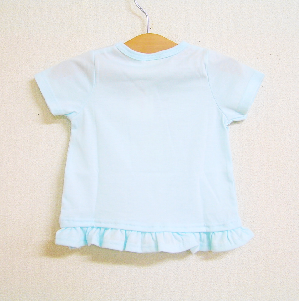 ★新品130cm★La poche biscuit 半袖Tシャツ (花束/サックス) ラポシェビスキュイ