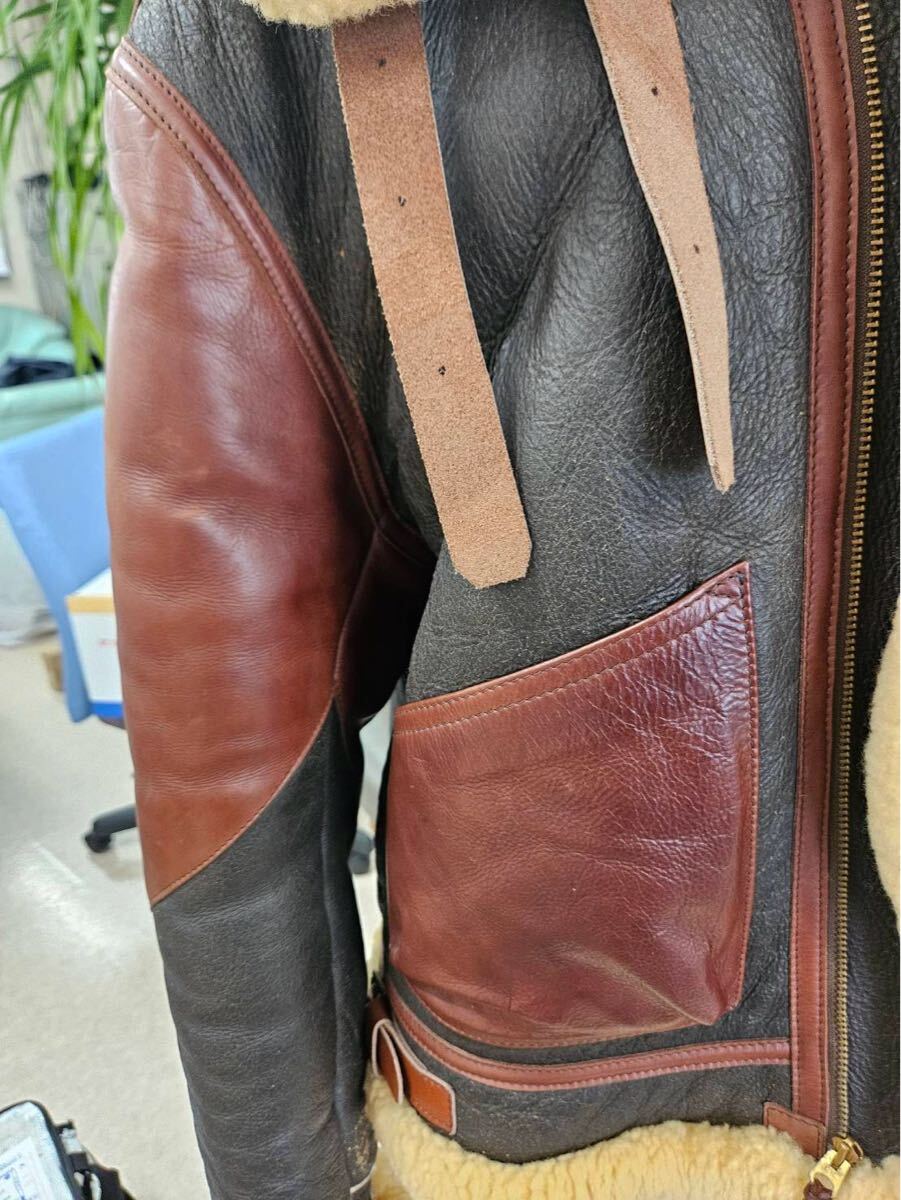 AERO LEATHER TYPE B-3 フライトジャケット サイズ38 ブラウン レザー ボア