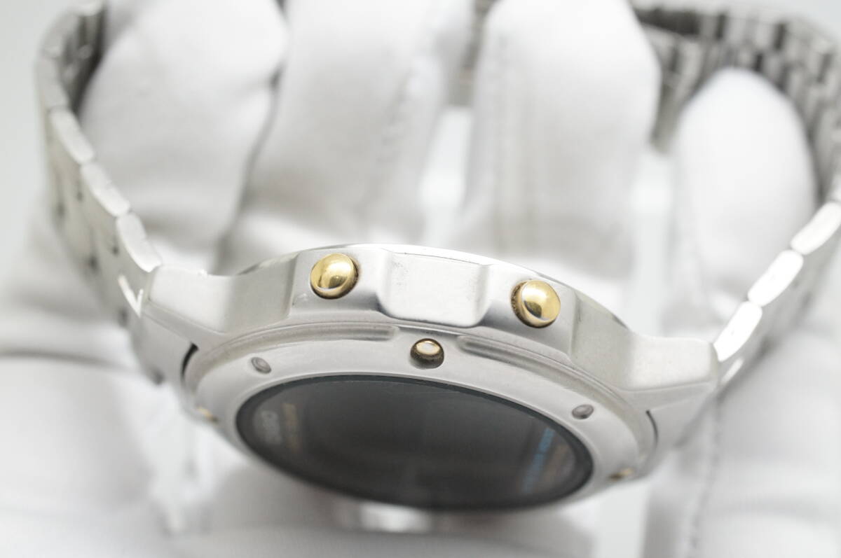 E26●作動良好 希少レア CASIO カシオ MOON GRAPH ムーングラフ GMW-61 デジタル メンズ腕時計 シルバー お灑落 クォーツ