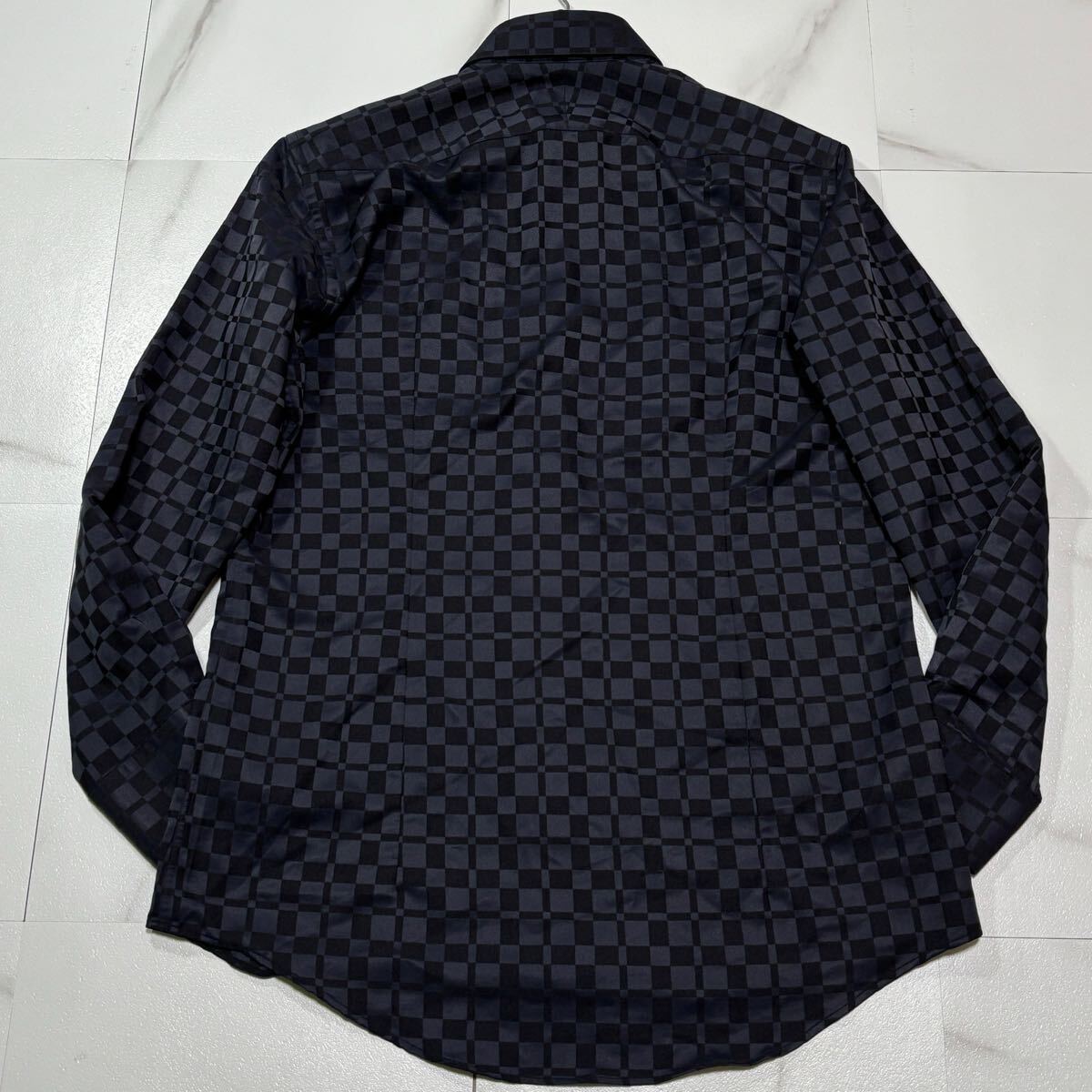 極美品/ Lサイズ BLACK LABEL CRESTBRIDGE ブラックレーベルクレストブリッジ シャツ 長袖 ブロック CBチェック ネイビー 