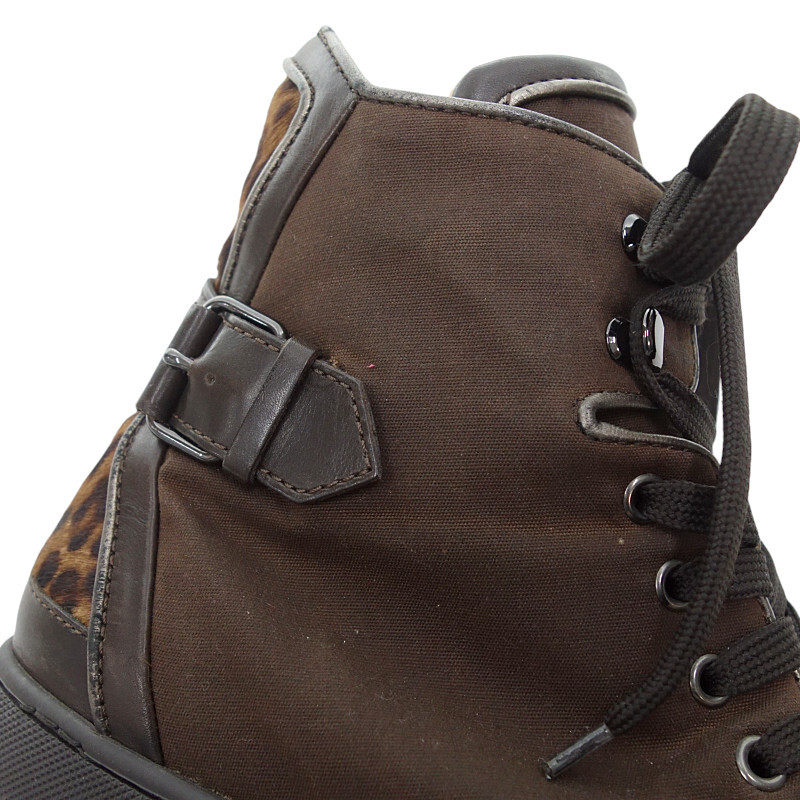 【特別価格】CHRISTIAN LOUBOUTIN ハラコ ハイカット レオパード スニーカー レオパード サイズ メンズ42