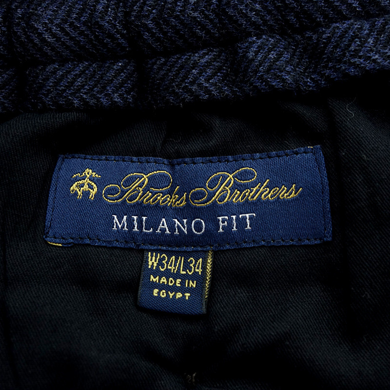 【特別価格】BROOKS BROTHERS EMMETEX　コットン ウール ヘリンボーン　スラックス パンツ ネイビー サイズ メンズ34/34