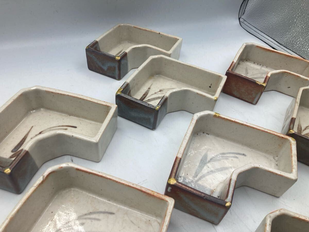 10客　魯山人　完全　寫　志野焼　変形皿　向付け　日本料理　懐石料理　刺身皿　先付け　和食器　今回限り最后の在庫