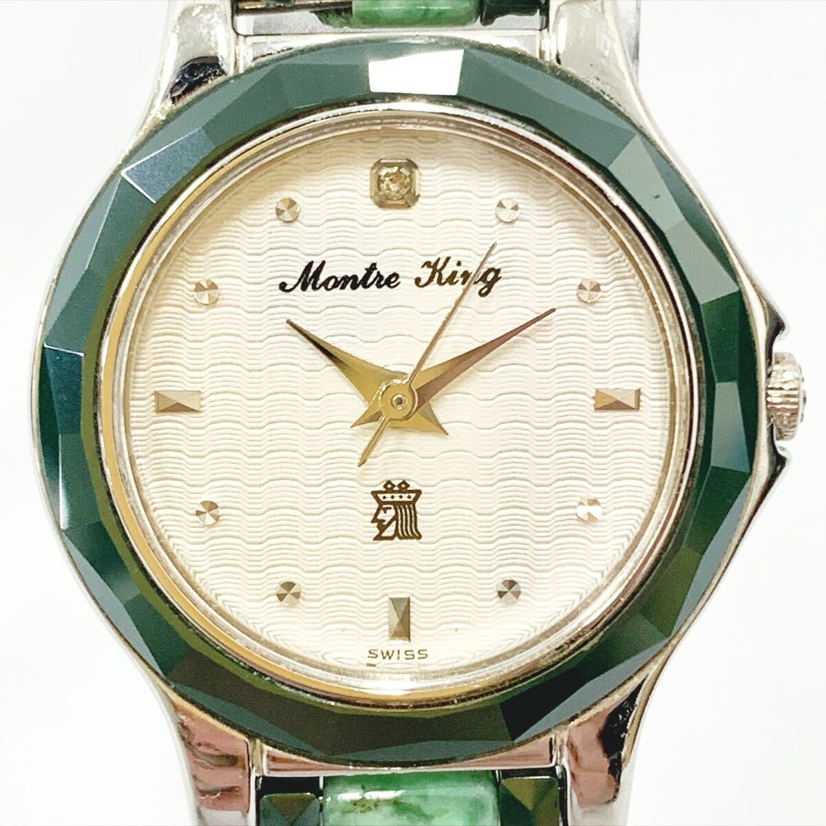 稼働品 MONTRE KING モンテキング 18KWG刻印 NYLW 1224 レディース 