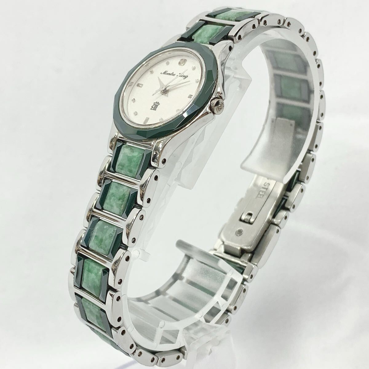 稼働品 MONTRE KING モンテキング 18KWG刻印 NYLW 1224 レディース 