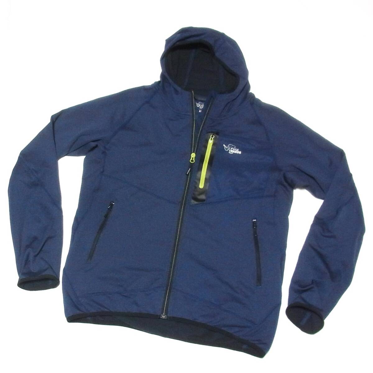 POLEWARDS ポールワーズ 裏地ワッフルフリース フーディ ジャケット XL◎ネイビー 暖かい 保温 秋冬 袖先小ダメージ ちょい毛羽_画像1