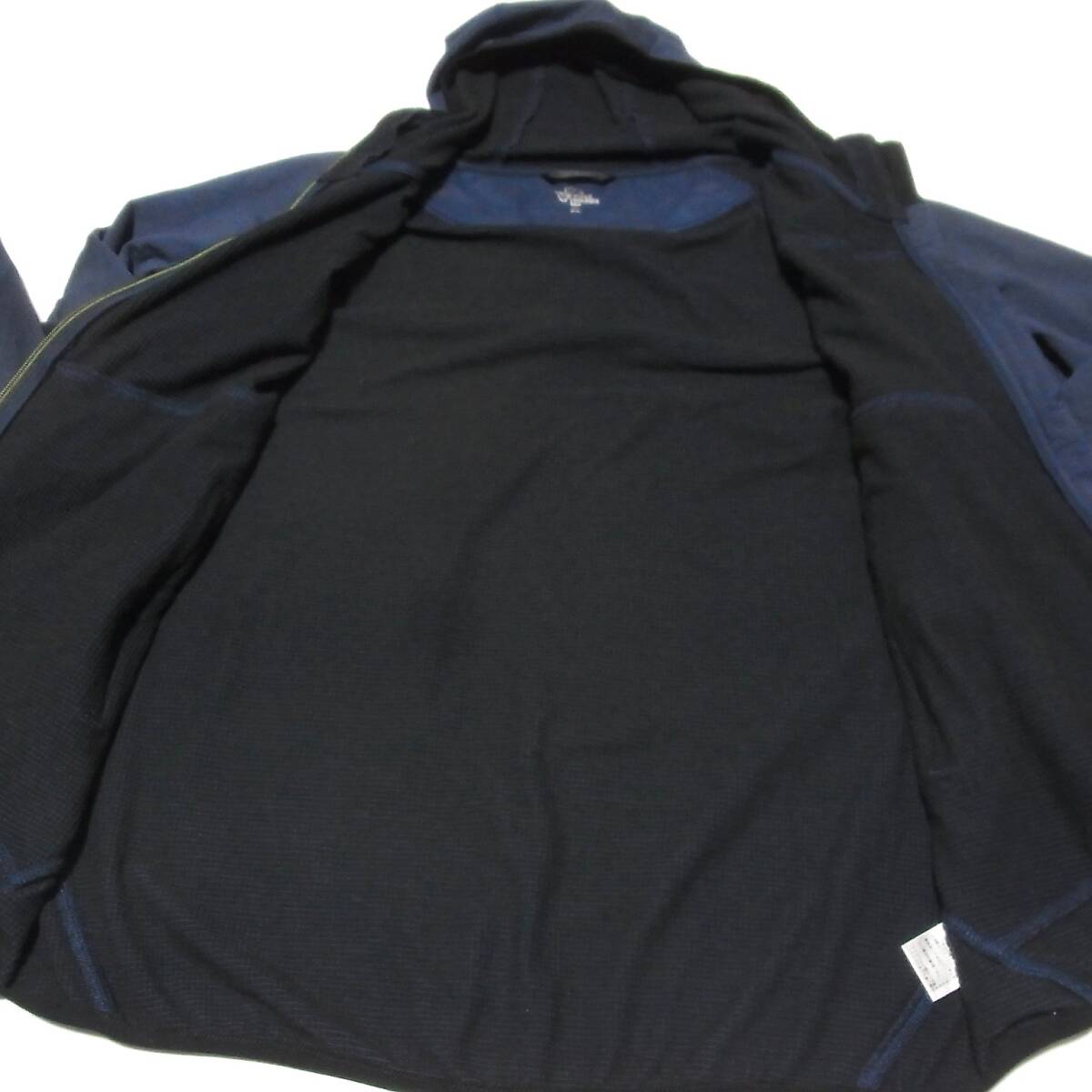 POLEWARDS ポールワーズ 裏地ワッフルフリース フーディ ジャケット XL◎ネイビー 暖かい 保温 秋冬 袖先小ダメージ ちょい毛羽_画像6