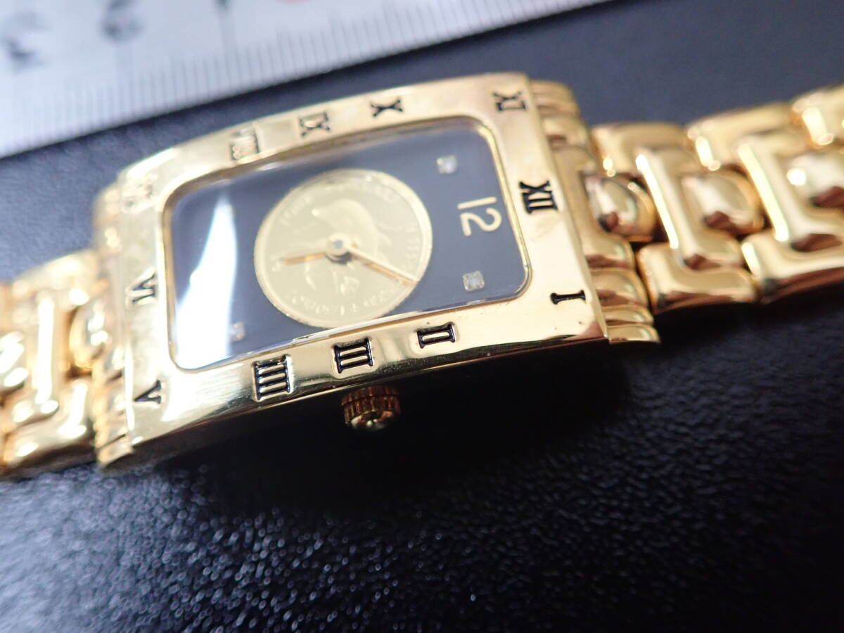 1/30oz GOLD COIN WATCH 腕時(shí)計(jì) 999.9 ラッセン イルカ 金貨 時(shí)計(jì) 電池切れ ジャンク扱い 激安1円スタート 