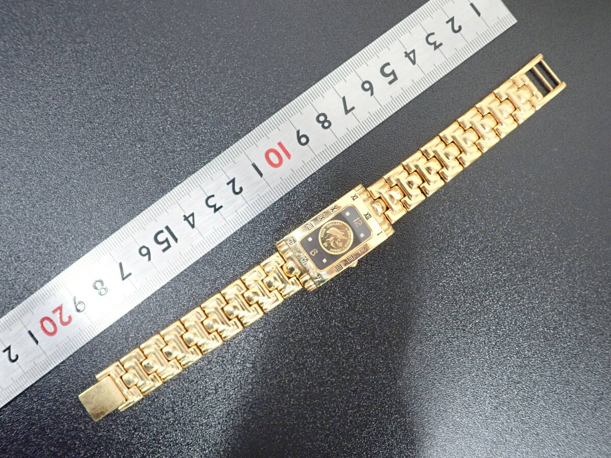 1/30oz GOLD COIN WATCH 腕時(shí)計(jì) 999.9 ラッセン イルカ 金貨 時(shí)計(jì) 電池切れ ジャンク扱い 激安1円スタート 