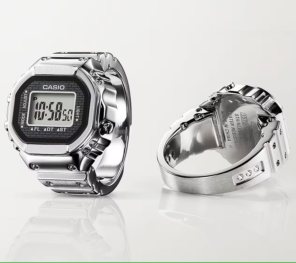 驚異の指輪時(shí)計(jì) カシオ50周年記念 限定抽選モデル超入手困難 奇跡お寶 超小型1/10ダウンサイジング リングウオッチ 全身フルメタル 新品1円