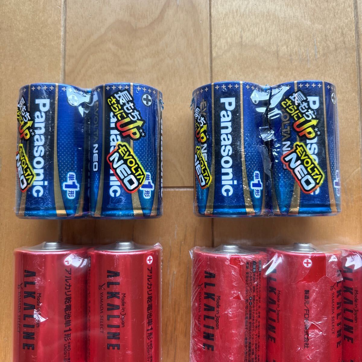 【未使用／ジャンク】アルカリ干電池　Panasonic エボルタネオ 単1形 4本 ＋ ヤマダセレクト 単1形 13本 （使用推奨期限 2033年以降）
